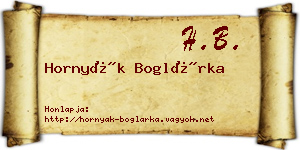 Hornyák Boglárka névjegykártya